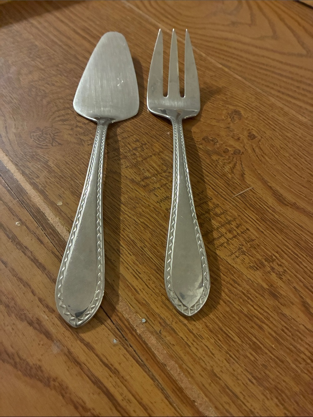 Reed & Barton Helena Stainless Steel Cake Server and Serving Fork